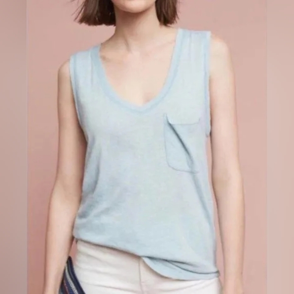 Anthropologie Lot of 3 V-neck Pocket Tanks Small - Picture 3 of 16